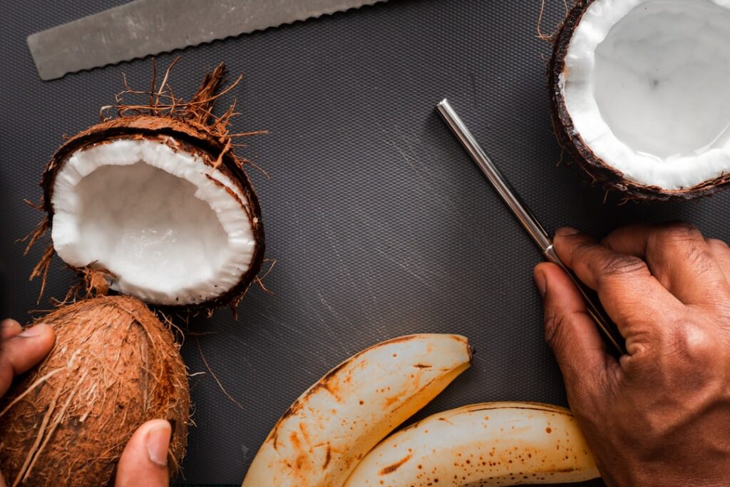 Photo coconut and chocolate desserts