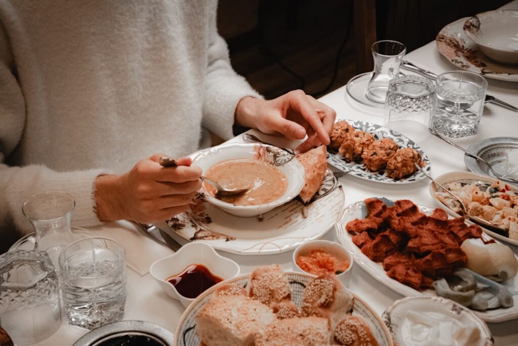 Photo restaurant for family dinner